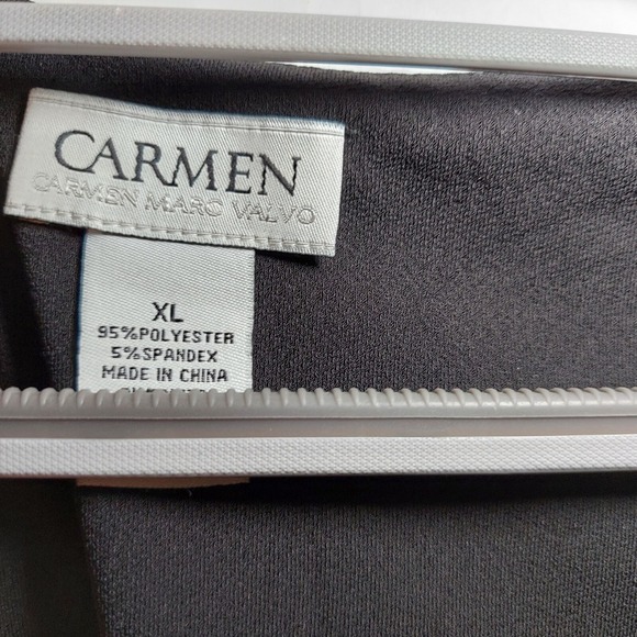 Carmen Marc Valvo Blouse Xl Liquid Jersey Stretchy Casual Preppy Minimalist - Picture 6 of 9